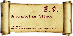 Braunsteiner Vilmos névjegykártya